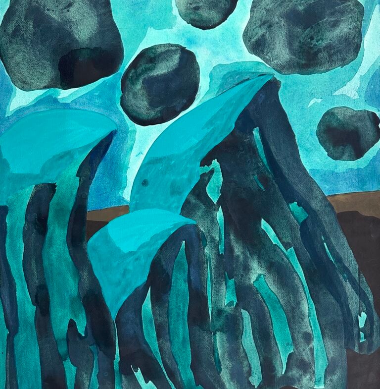 Alberto Di Fabio, Incontri tra Montagne, 1993, acrilico su carta, 99.4×70 cm