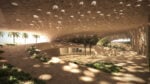 A communal underground ‘oasis’ recreational area at the base of the building is shaded from heat and sun, Photo courtesy of RCR Arquitectes, Muraba & MARCH