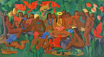 Tarsila do Amaral, O Batizado de Macunaíma, 1956, huile sur toile, 132,5 x 250, Collection particulière, © Tarsila do Amaral
