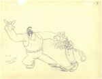 Popeye Sequence of Original Production Drawings Featuring Popeye and Bluto by Fleischer Studios’ staff animators (c. 1940s). Courtesy of The Mark and Susan Fliescher Collection