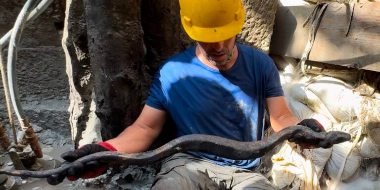 Un serpente di bronzo ritrovato a San Casciano dei Bagni. Foto Ludovico Salerno, Ministero della Cultura