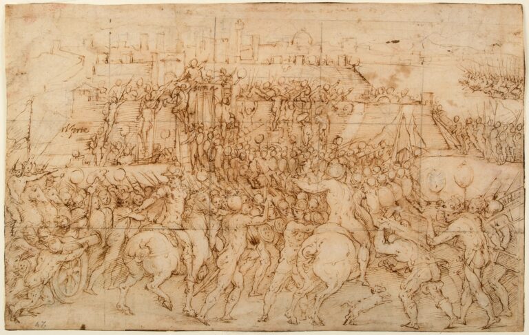Giorgio Vasari, Presa di Porta Camollia, 1570, Roma, Istituto centrale per la grafica (in deposito dall’Accademia Nazionale dei Lincei), 124190
