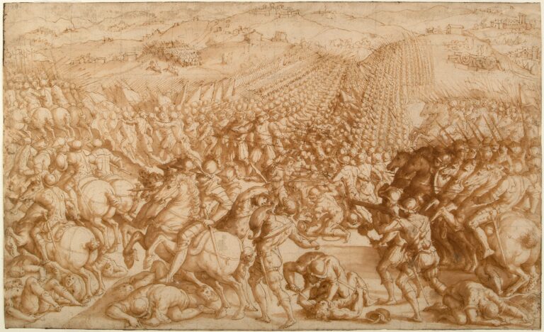 Giorgio Vasari, Battaglia di Marciano in Val di Chiana, 1571 circa, Istituto centrale per la grafica (in deposito dall’Accademia Nazionale dei Lincei), Roma