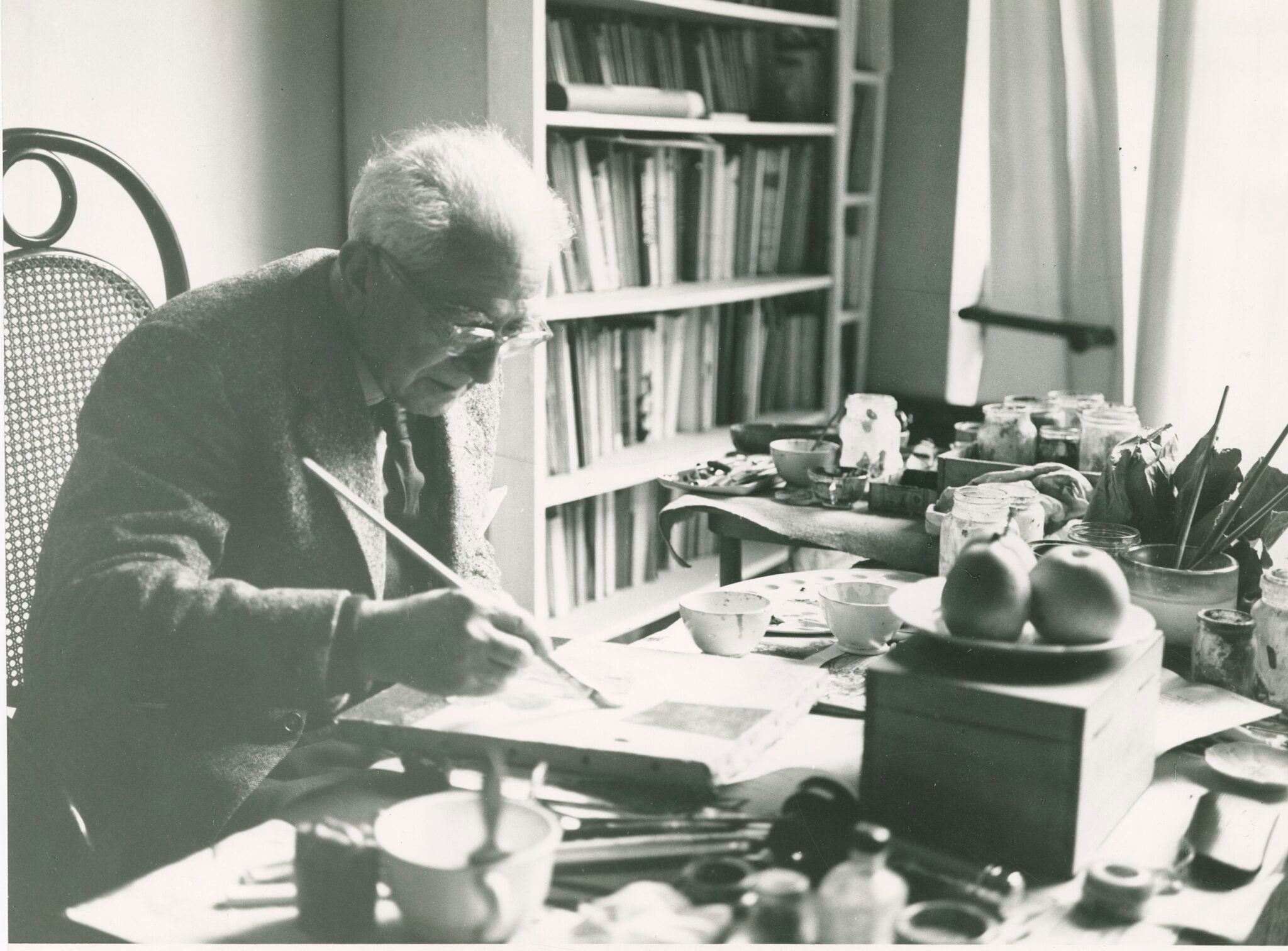 Gravure Originale Felice Casorati 1930 Signée - Gypsographie Sur Papier Chinois, Cadre En Bois