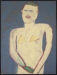 James Brown, Nubi with the green gloves, 1981, Smalto su carta montata su tela, Dim. 164x122 cm