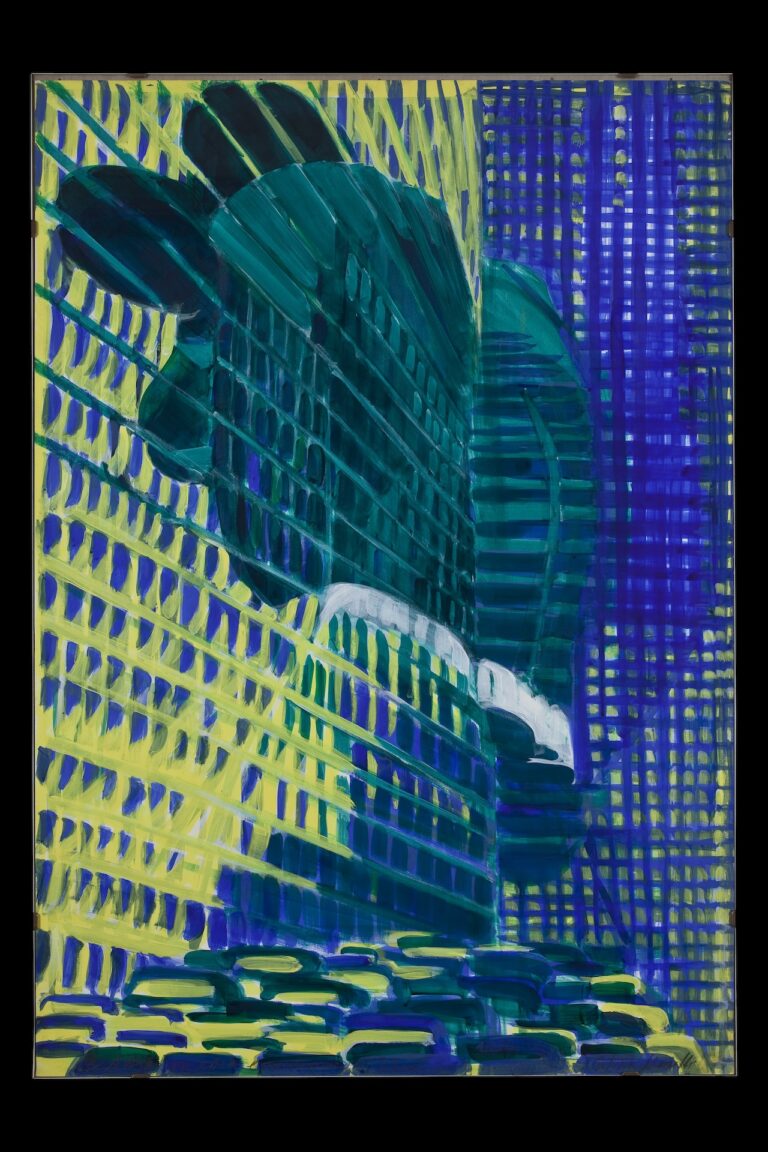 Titina Maselli, Composizione urbana, 1977-81, acrilico su carta, Casa Moravia