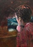 “Atelier.it” al Santuario dell’Ercole Vincitore di Tivoli, Andrea Grotto, Di visi paesaggio, 2024, acrilico, areopittura e olio su tela, 50x70 cm