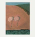 “Atelier.it” al Santuario dell’Ercole Vincitore di Tivoli, Enrico Pierotti, Paesaggio con collina rosa, 2024, Olio e acrilico su tela, 60,5x40 cm