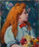 Federico Zandomeneghi, Enfant aux fleurs, circa 1910, olio su tela