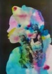 Finding Self, 2022. Mixed media (Water-colour, paper lithography, monotype, woodie hand drawn). 112 x 76cm