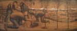 Giovanni Macciotta, Piantatori (1960) - Olio su tavola cm 110x45 (Collezione privata)