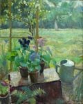Umberto Moggioli Fiori sotto la pioggia, 1918, olio su tela. Courtesy Galleria Gomiero
