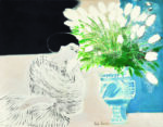 André Brasilier, Donna con grande vaso italiano, olio su tela, 1988 Courtesy Galerie Opera