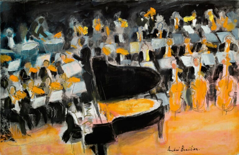 André Brasilier, Concerto per piano e orchestra, olio su tela 2019 Courtesy Galerie Opera