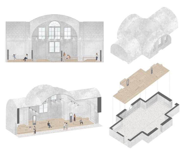 DAP studio, allestimento dell’ex Sala Udienze di Palazzo della Rovere, Savona. Courtesy DAP studio
