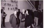 Achille Bonito Oliva, Nancy Spero, Stefania Miscetti - inaugurazione di Sky Goddess, Egyptian Acrobat, 1991