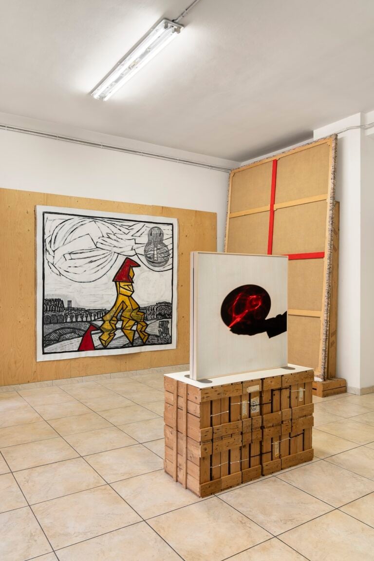 Eva Frapiccini, installation view at Archivio Atelier Pharaildis Van den Broeck, Milano, 2025. Photo Tiziano Ercoli