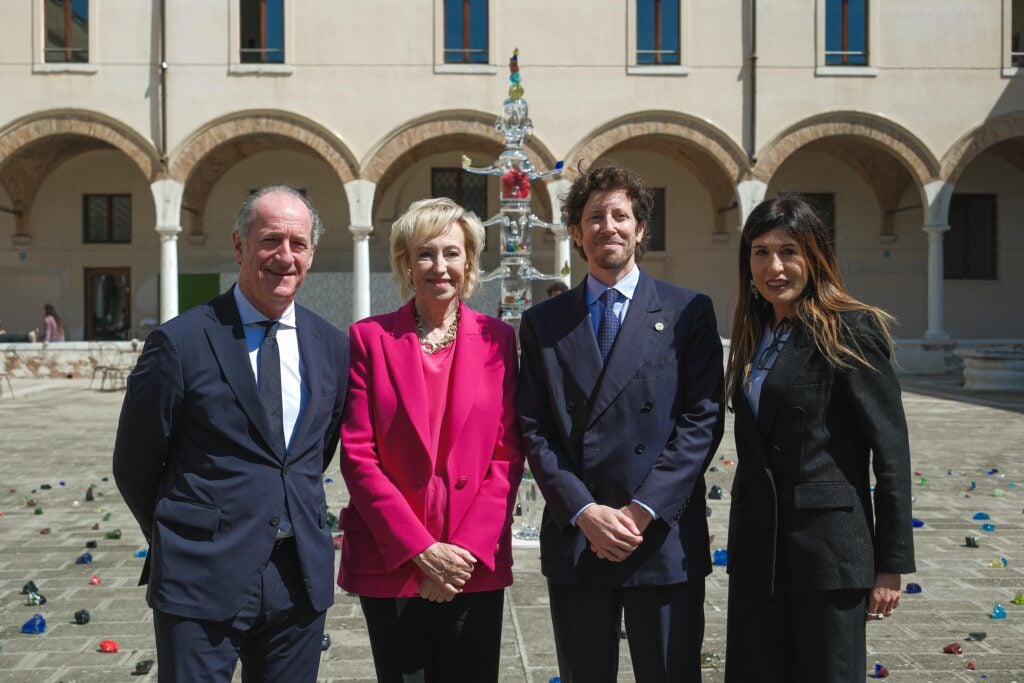 Luca Zaia (Presidente della Regione del Veneto), Letizia Moratti (Presidente di Associazione Genesi), Ernesto Fürstenberg Fassio (Presidente di Banca Ifis) e Giorgia Pea (Città di Venezia, cultura: attività teatrali e cinema)