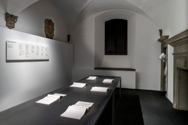 Giulia Cenci, the hollow men, exhibition views, Firenze, Palazzo Strozzi, Project Space, 2025. Photo Ela Bialkowska, OKNO Studio. Courtesy Fondazione Palazzo Strozzi, Firenze