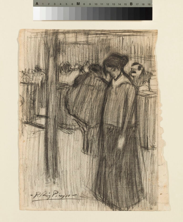 Pablo Picasso, Jeune femme dans un café, 1898-1899 ca. Photo Roberto Pellegrini ©Succession Picasso / 2025, ProLitteris, Zurich