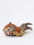 Salvatore Fancello Leone con criniera rossa e preda 1938 glazed terracotta 10,5 x 26,3 x 14,5 cm/ 4 x 10.4 x 5,7 in