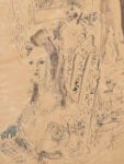 Salvatore Fancello Interno con figure femminili e farfalle c. 1935-1937 ink and tempera on paper 47 x 29 cm / 18.5 x 11.4 in