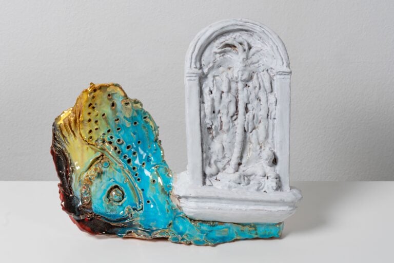 Enzo Cucchi Untitled 2020 glazed and cold painted ceramic 27 x 28 x 8 cm / 10.6 x 11 x 3 in