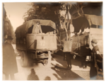 Fotografia di un esperimento del trasporto di immondizie per mezzo di camion a Piazza Manfredo Fanti, 2 gennaio 1928, Segretariato generale, carteggio (1923-48), busta 40
