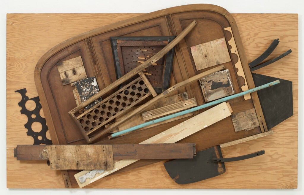 Louise Nevelson, Untitled, 1985, paint, vinyl and wood on board, 51" x 81-1/4" x 7-1/2" (129.5 cm x 203.8 cm x 19 cm)
