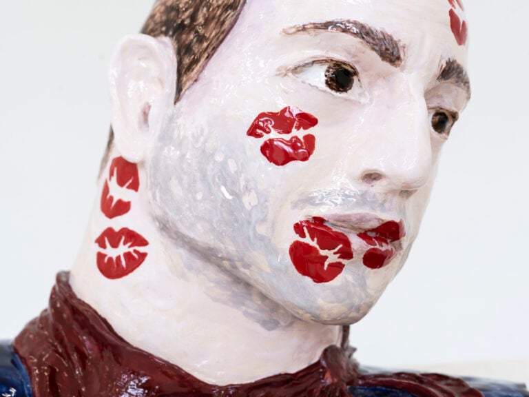 Stefania Carlotti Summer Kisses, Winter Tears n. 2 2025 glazed ceramic, flowers 29 x 46 x 20 cm / 11.4 x 18 x 7.8 in