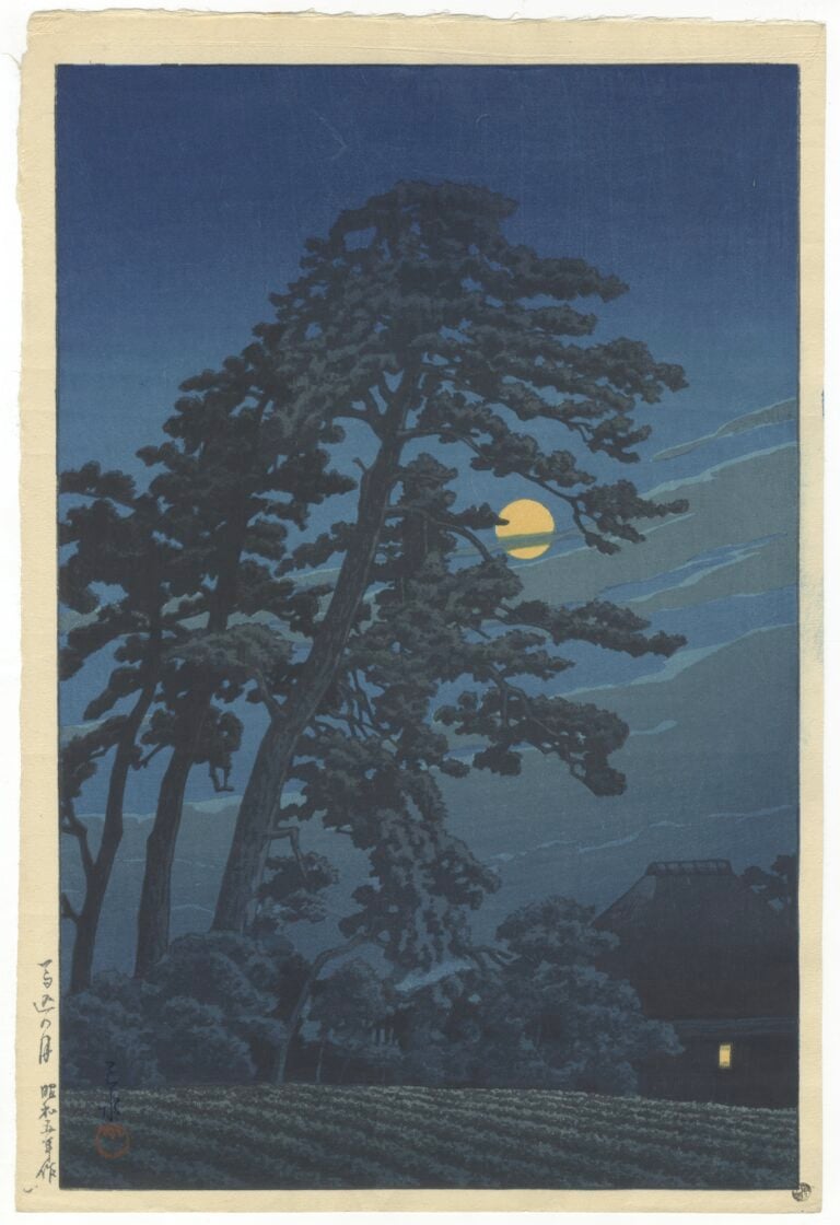 Kawase Hasui (1883 – 1957), Moon over Magome, 1930, Japanese Gallery Kensington