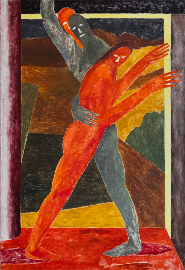 Andrea Barzaghi, Ancora senza titolo,2022, olio su tela, 190x130cm