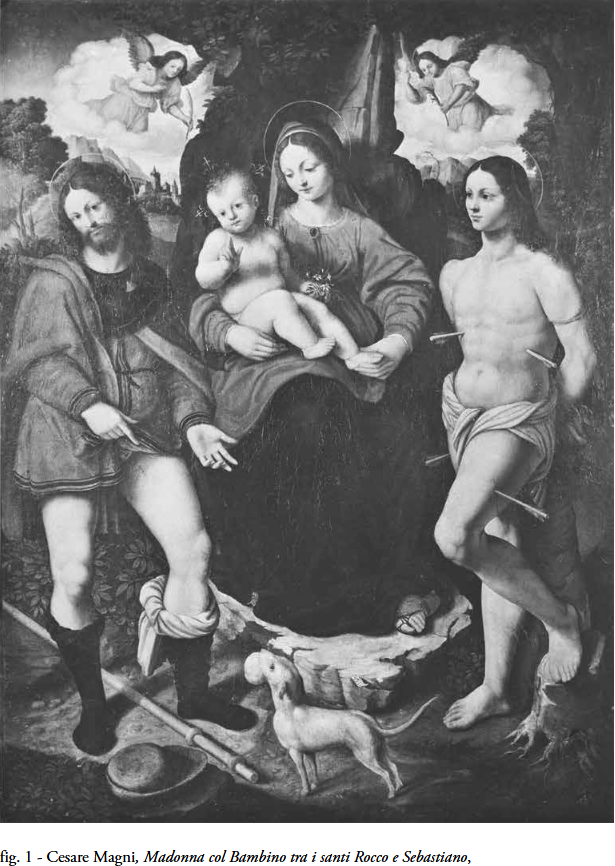 Cesare Magni, Madonna con Bambini, San Sebastiano e San Giovanni