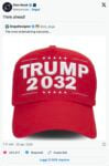 il post di Elon Musk su X con il baseball cap 2032