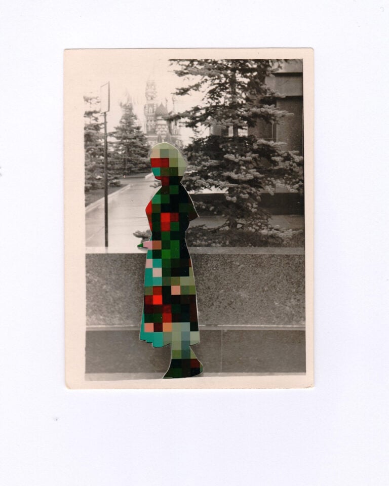 Lilly Lulay, Time travellers _ fr01vruk70grtr, 2022, photo collage (analog b_w found footage, digital C-print), 9,2 cm x 12,5 cm (unframed), framed_ 40 x 50 cm