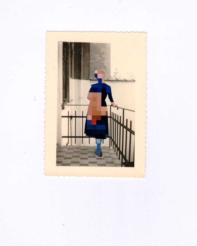 Lilly Lulay, Time travellers friabk01001blr, 2023, photo collage (analog b_w found footage, digital C-print), 7,1 cm x 10 cm (unframed), , framed_ 40 x 50 cm
