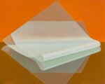 Liu Cong, Paper Horizon Orange, 150x120cm, 2023. Courtesy the artist and REFLEXION