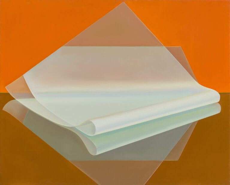 Liu Cong, Paper Horizon Orange, 150x120cm, 2023. Courtesy the artist and REFLEXION