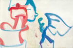 maria lassnig selbstportrait mit engel o kleiner harlekin 1961 courtesy of dorotheum La migliore asta di arte moderna di sempre per la casa Dorotheum a Vienna