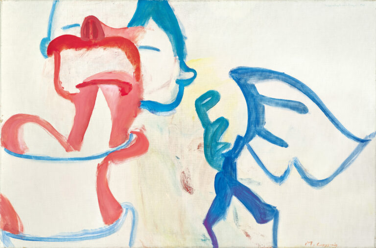 maria lassnig selbstportrait mit engel o kleiner harlekin 1961 courtesy of dorotheum La migliore asta di arte moderna di sempre per la casa Dorotheum a Vienna