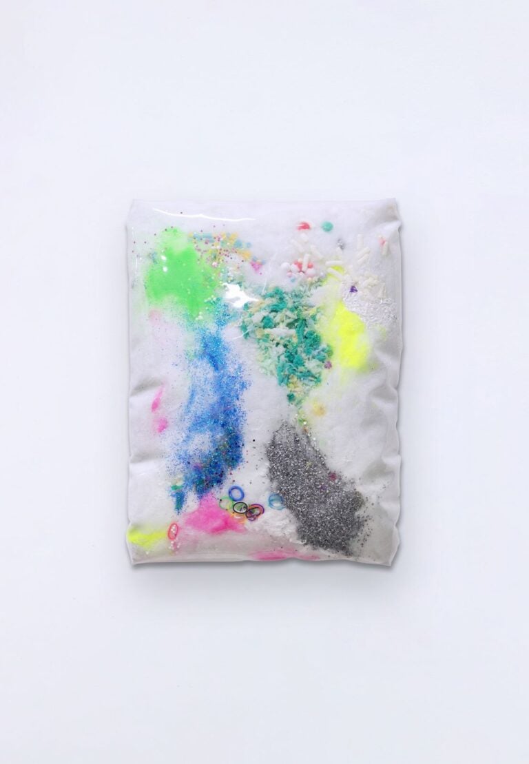 Mattia Sugamiele, Krasochnaya Lyubov, 40x30 cm, ovatta, plastiche, metalli e mix media rivestite da pvc trasparente, 2024