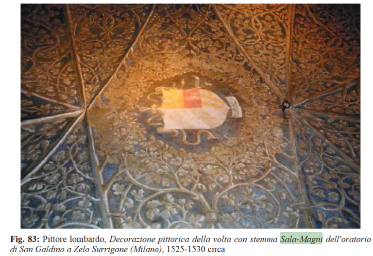 Stemma casata Sala-Magni, Simbolo araldico cappella di San Galdino a Zelo Surrigone