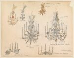 Tomaso Buzzi, sketch per le lampade del Teatro della Cometa, 1956
