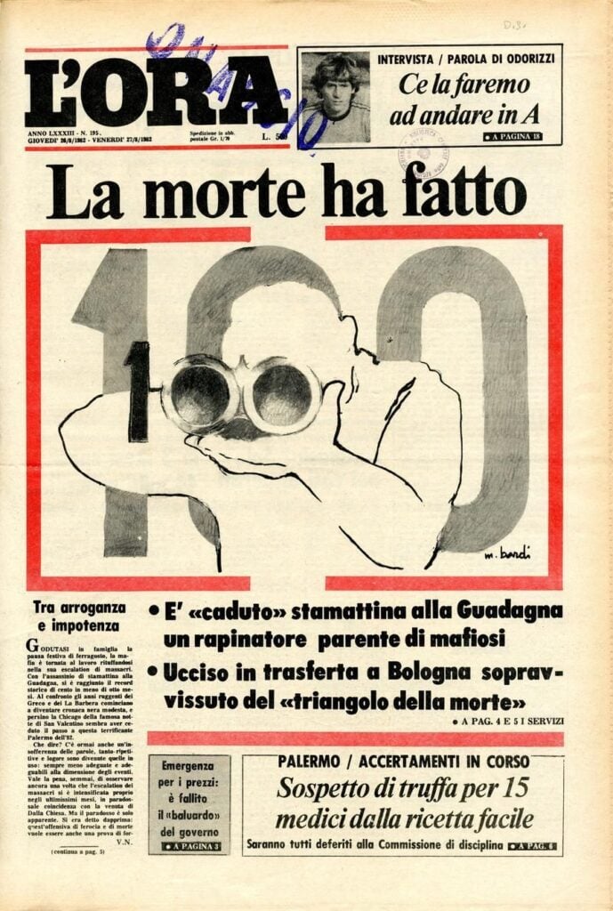 una storica pagina del quotidiano lora con il titolo la morte ha fatto La strage di Monreale e la Palermo violenta. Dall’eredità mafiosa all’urgenza culturale