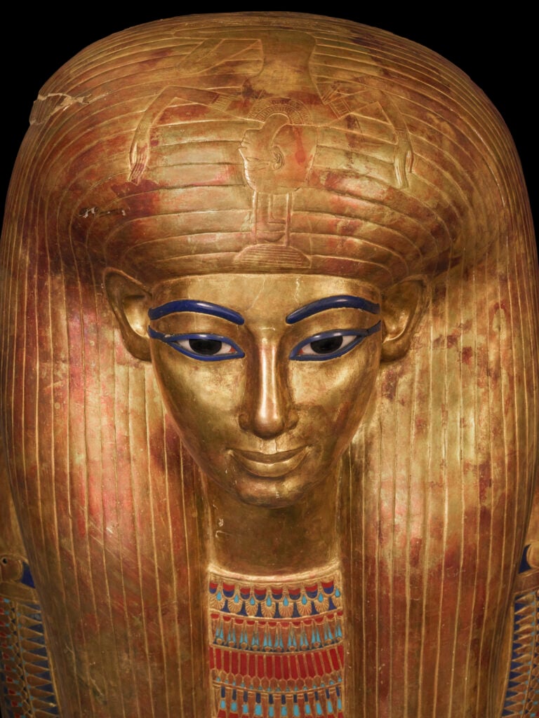 Lid of the gilded outer coffin of Tjuya
Dynasty 18
Wood, gold, glass, obsidian L: 218,5 cm
Egyptian Museum, Cairo
Photo credit:© Fotografie di Massimo Listri