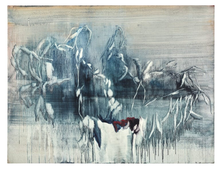 Ida Barbarigo: Senza titolo (Feuilles), 1980, olio su tela (89 x 116 cm; foto Jean Liégeois)