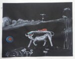 Enzo Cucchi, Senza titolo, 2009, cm 25x32.5 olio su cartoncino nero
