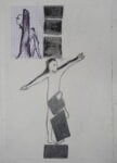 Enzo Cucchi, Senza titolo, 2019 scm 29x21 matita biro e carta a quadretti su carta