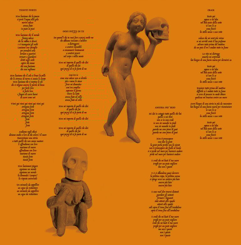 2angelo sicurella ancora piu buio foglio interno testi artwork and design adalberto abbate Il nuovo disco di Angelo Sicurella: paure e foschie contemporanee, con artwork di Adalberto Abbate