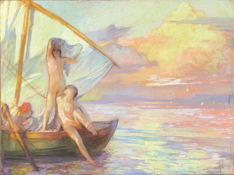 Jules van Biesbroeck, Floridum Mare, 1910, pastello su carta, 45 x 60 cm, Galleria d’Arte Moderna, Palermo